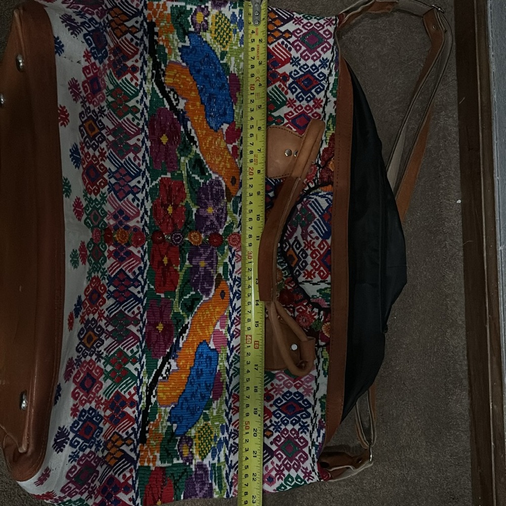 Authentic Guatemalan Leather Hand Embroidered Ove… - image 8